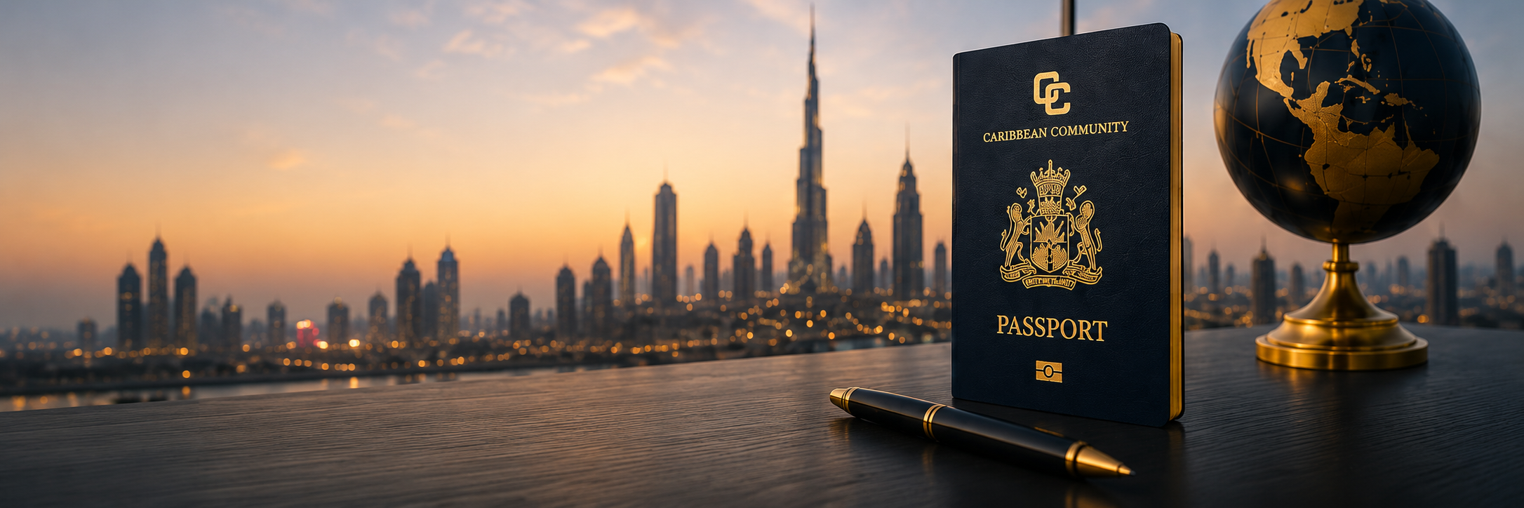 Passport and globe